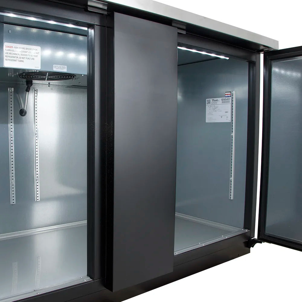 True TBB-3-HC 69" Bar Refrigerator - 2 Swinging Solid Doors