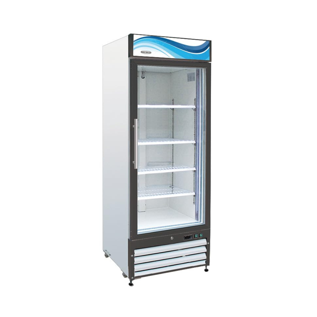 Serv-Ware GR23-HC Refrigerated Merchandiser One-Section Display Refrigerator with Hinged Lockable Glass Door